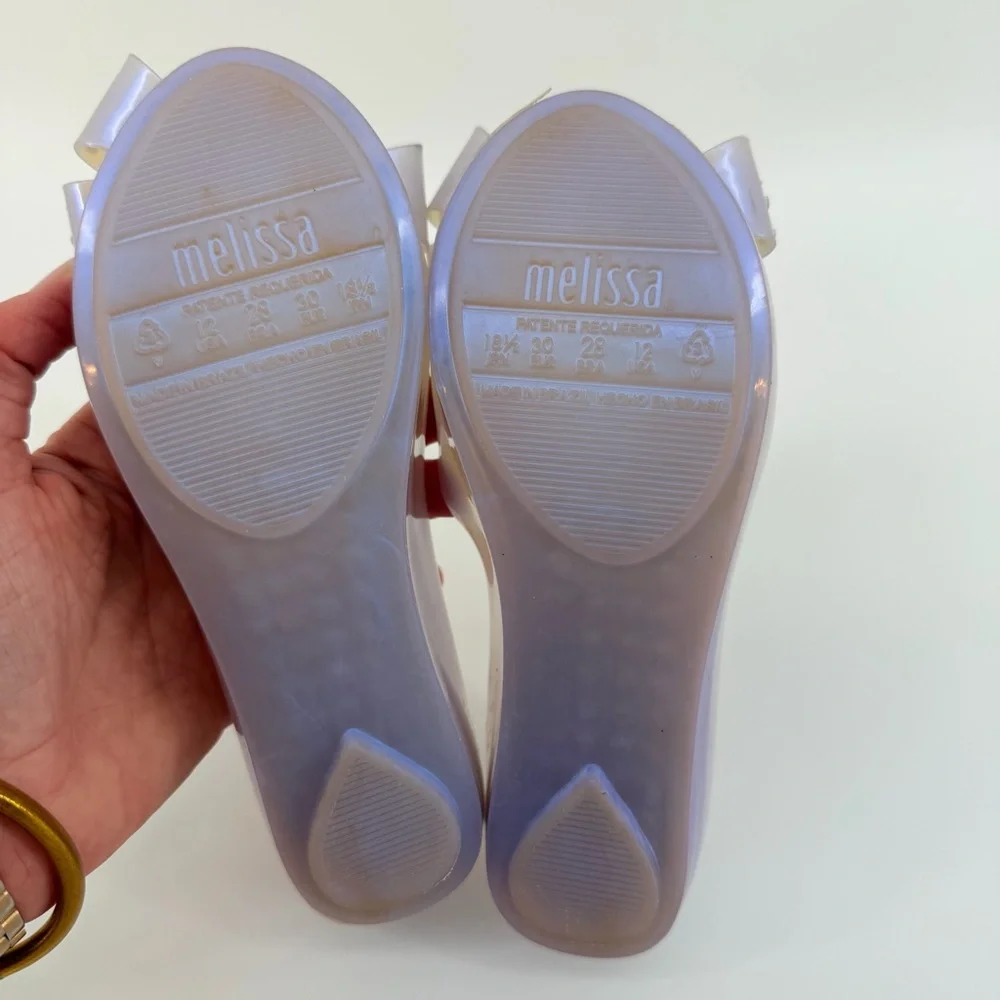 Mini Melissa Ultragirl Sweet X  Shoes with in Clear Lilac Sparkly Bow
